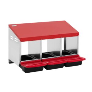 Cuibar pentru gaini, din otel galvanizat ? 3 compartimente, cu tavita colectare oua