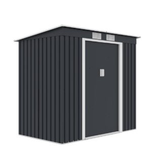 Magazie metalica pentru gradina 201x121x176 cm, gri, usa culisanta dubla