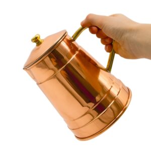 Carafa din Cupru 2,5 Litri Ibric Ceai Cafea Vin Tuica Fiarta cu Capac