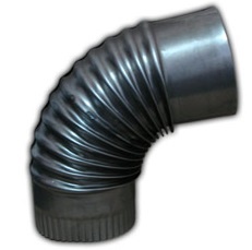 Cot Evacuare Fum, Emailat Negru 120mm