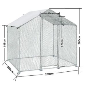 Cotet de gaini, pasari, pentru exterior 2 x 2 x 2 metri, otel galvanizat