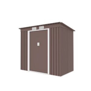 Magazie metalica pentru gradina 201x121x176 cm, maro, usa culisanta dubla
