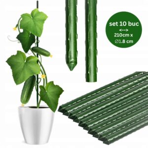 Set 10 araci Otel + PVC 1.8 x 210 cm, Suport pentru legume, rosii, castraveti, sera, solar, gradina