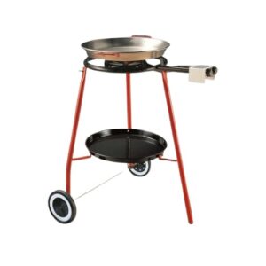 Set Profesional pentru Paella, Andreu ? Arzător cu Roți și Tigaie Lucioasa 46 cm