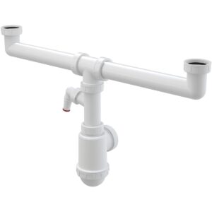 Sifon chiuveta dublu piulita 6/4", cu legatura masina de spalat