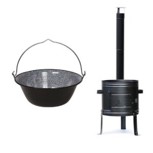 Soba de gatit cu ceaun emailat, kit complet, 10 - 30 L (Tip: Soba de gatit cu ceaun emailat, kit complet, 10 - 30 L (Capacitate Ceaun: 30L))