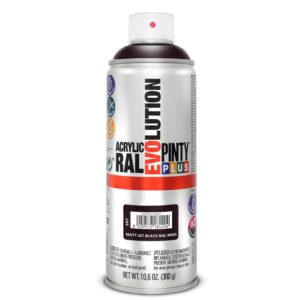 Spray vopsea acrilica RAL 9005 negru mat 400 ml, uscare rapida, interior-exterior, Pintyplus