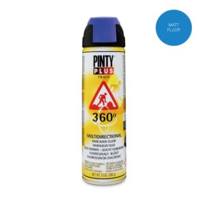Spray vopsea marcaj fluorescent Pintyplus T118 Albastru 500 ml, interior/exterior, supapa 360°