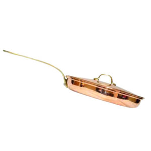 Tigaie din Cupru Ø26cm cu Capac si Maner din Bronz Profesionala