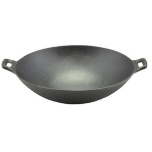 Wok traditional chinezesc din fonta 36,5 cm, pentru stir-fry si portii mari